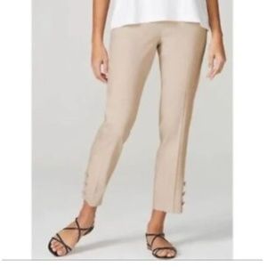 J. Jill Linen stretch ankle pant, sand beige Size Med